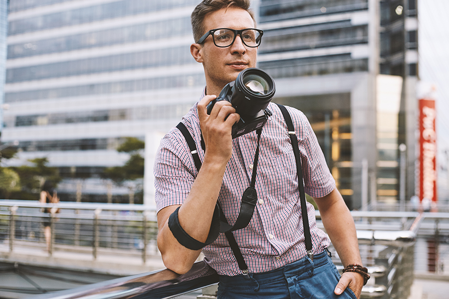 Wedding photographer shop attire male